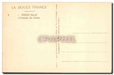 Nîmes (Gard) — Wnętrze Aren — Les Éditions d'Art Yvetot — Rewers