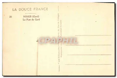 Most Gard — Rzymski kanał wodny — Wydawca: LA DOUCE FRANCE, nr 20 — Rewers