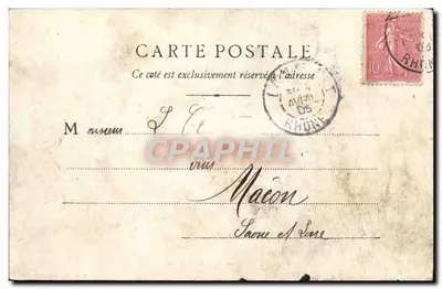 Stara pocztówka Nîmes — Hotel de Ville — Rewers