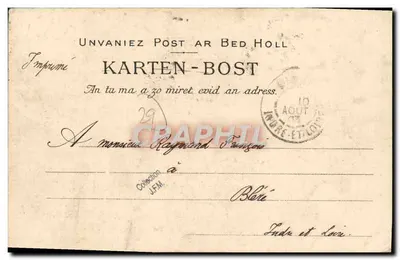 Joven hombre de Saint-Thégonnec — Colección Villard, Quimper — n° 1421 — Reverso