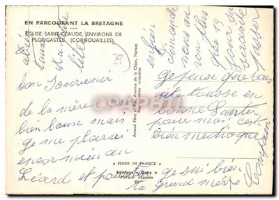 Igreja de Saint-Claude — Arredores de Plougaastel (Cornualha) — Edições « Gaby », Nantes — Verso