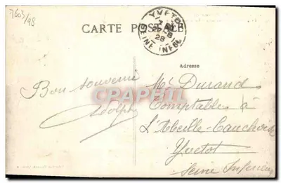 Penmarch — Skaliste wybrzeże św. Guénolé — Le Tire-Bouchion — Wydawca: Kolekcja Villars, Quimper, nr 6967 — Rewers