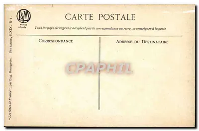 Côtes de Denmarch — paisagem costeira — por Eug. Bourgeois, série S.XIX, n°4 — Verso