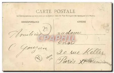 Jovem Menina de PONT-CROIX — Estudo dos Lenços da Bretanha — Coleção Villard, Guinard, n°1179 — Verso