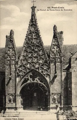 O Portal da Igreja de Nossa Senhora de Roscudon — Pont-Croix — Coleção Villard, Quimper, n°141