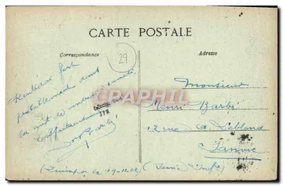 Zamek Poullignan — Rzeka Guimper — wydawca Villard, nr 3882 — Rewers