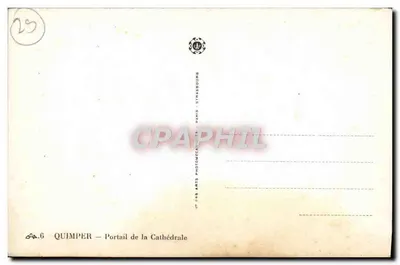 Quimper — Portail da Catedral — Arts Photomecaniques, Paris — Verso