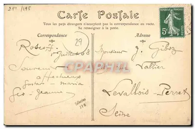 Roscoff (Finistère) — Plaża Roc'b-Kroum — Wydawca nieznany, n° 529 — Rewers
