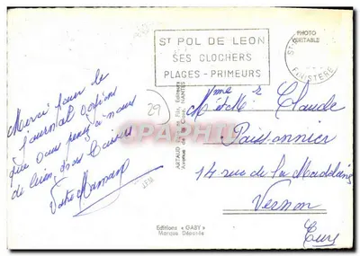 Santec-Dossen — Vista panoramica con chiesa e spiagge — Souvenir de l'île de Sizé — Verso
