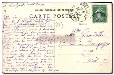 Saint-Herbot — De Waterval en de Molen — Collectie Villard, Quimper, n°597 — Achterkant