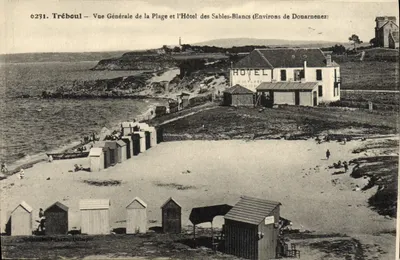 Tréboul — Vista Geral da Praia e o Hotel dos Areias Brancas (Arredores de Douarnenez) — Coleção Villette, Oulmarper