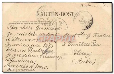 Locquirec — O Porto — Coleção Villars, Quimper — Verso