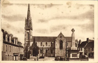 Landivisiau (Finistère) — A Praça da Igreja — J. Nozais, editor