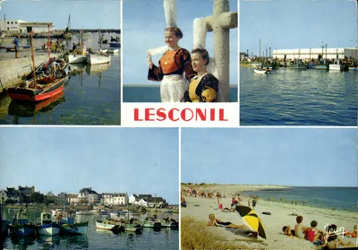 Lesconil — vista do porto, da criée e da praia — Éditions Audierée