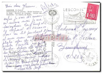 Lesconil — Porto, castelo e farol — CPAPHIL — Verso