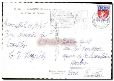 Praia de Carantec — Finistère — Edições Gaby — Verso