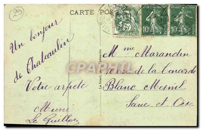 Châteaulin - O Mont Banine — vista do rio e da montanha, n° 223, editor Le Douré — Verso