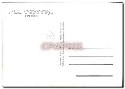 L'Hôpital-Camfrout — Rzeka i parafialna świątynia — Wydawnictwo Sztuki Jos. Le Doaré — Rewers