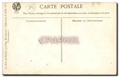 Vista do porto de Brest — pintura de Eugène Beningen — editor Concarneau, série S.XIX, n°29 — Verso