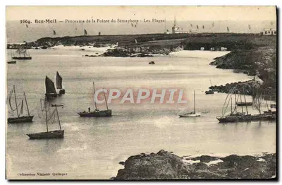 Beg-Meil — Panorama da Ponta do Sémaphore — As Praias — Coleção Villard Quimper