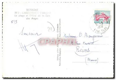 Aberwrac'h (Finistère) — A praia e o Hotel dos Anjos — Éditions d'Art Jos, Châtaignin — Verso