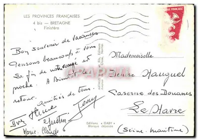 Finistère — Bretanha — Edições Gaby, Nantes — Verso