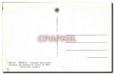 Grobowiec Dzieci Grafika Paryża — Kaplica św. Ludwika — Dreux — Rewers