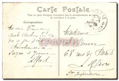 Chartres — Katedra, widok z Cachemback — N.B. Ploux — Rewers