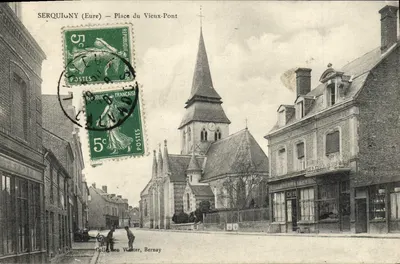 Serquigny (Eure) — Place du Vieux-Pont — Collection Walter, Bernay