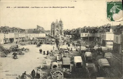 Le Neubourg - A Praça em um Dia de Feira (Parte Oeste) — Edição Loncle, n°164