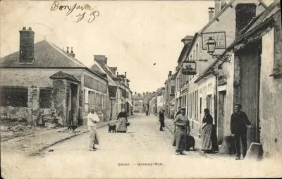 Bilhete postal antigo Gasny Grande Rue