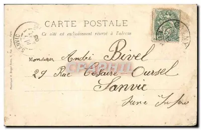 Bilhete postal antigo Gasny Grande Rue — Verso