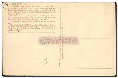 Grosley-sur-Risle (Eure) — A Casa de Repouso dos Atores Combatentes — Éditions d'Art Yvon, Paris — Verso