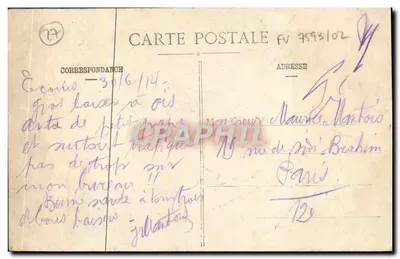 Bilhete postal antigo Souvenir d'Ecouis Ecouis — Verso