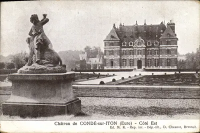Castelo de CONDÉ-sur-ITON (Eure) — Lado Leste — Ed. M. K. - Rep. int. - Dép.-lib., D. Chesnot, Breteuil