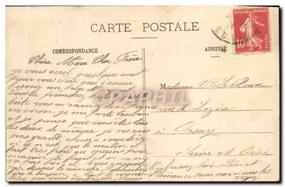 Bilhete postal antigo Environs De Gaillon Perspectiva Sobre A Seine E O Ponte De Courcelles Barco — Verso