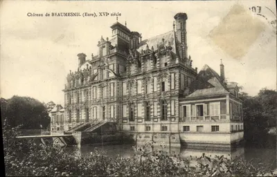 Bilhete postal antigo Castelo de Beaumesnil