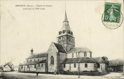 Breteuil (Eure) - A Igreja de São Sulpício construída no século VIII — D. Chesnot, imp. Breteuil