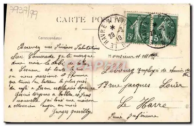 Crue de la Seine, janvier 1910 — Portail de l'Église Saint-Sauveur à Petit-Andely — éditeur Les Anjouls (Rép. 101) — Verso