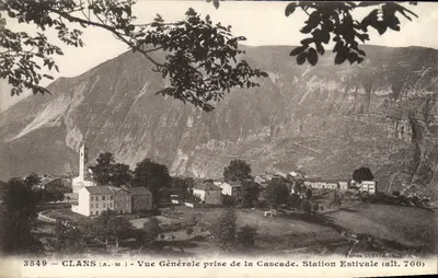 Clans (A.M.) — Vista Geral da Cascata. Estação de Verão (alt. 700) — Edição Giletta - Nice