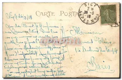 NICE — El río Paillon y el Puente Viejo, lavanderas — Edición Baylonefrères, Niza, n°28 — Reverso