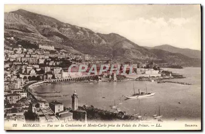 Mônaco — Vista sobre a Condamine e Monte-Carlo tirada do Palácio do Príncipe — Selecta