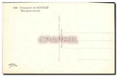 Monako — Widok panoramiczny — Wydawnictwo Grimaldi — Rewers