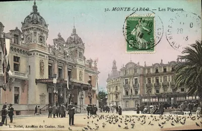 Monte-Carlo — Os Pombos — L. Nodet, Arcades do Casino, Nice