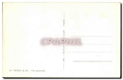 Vence — Vista geral — REAL-PHOTO C.A.P. PARIS — Verso