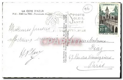 Juan-les-Pins — Promenade du Soleil — Éditions Les Editions — Verso