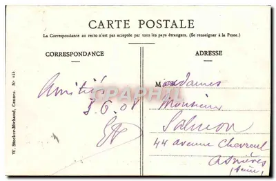 Rocher de la Galère — Estrada da nova Corniche — W. Stocker-Michaud, No 45 — Verso