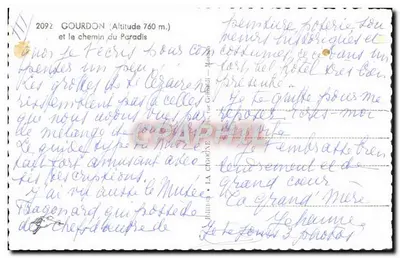 Gourdon (Wysokość 760 m.) i ścieżka do Nieba — Gourdon — Stara pocztówka — Rewers