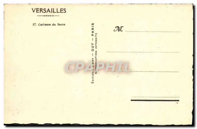 Versailles — Carrosse du Sacre — Wydawnictwo Art Guy, Paryż — Rewers