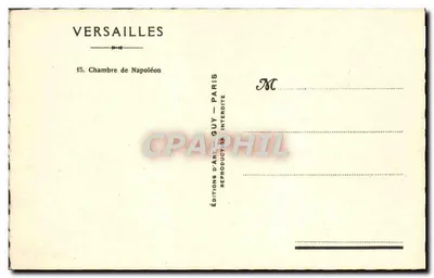 Camera di Napoleone — Versailles — Edizioni d'Arte Guy, Parigi — Verso